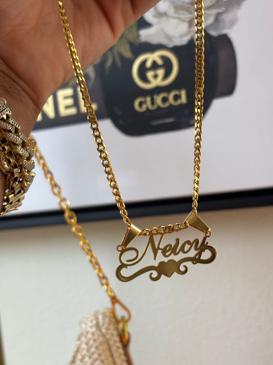 CUBAN NAMEPLATE NECKLACE